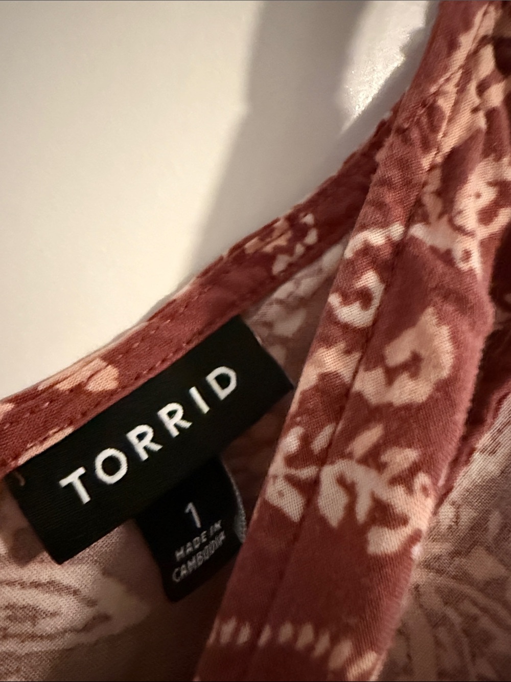 Torrid Rust and White Paisley Tank Top Dress-
size 1 - Picture 2 of 8